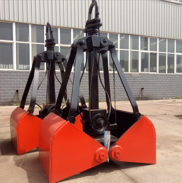 亚重u64单绳悬挂双杆抓斗配10t行车汽车吊抓矿石矿粉水渣废钢铁渣等