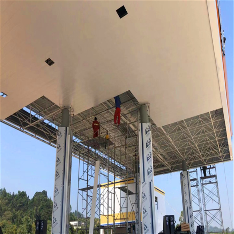 加油站铝扣板罩棚蓬顶抗风铝条扣