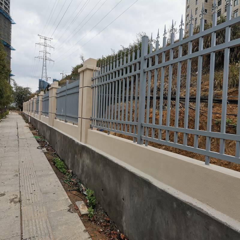 锌钢护栏竖管铁艺护栏围栏三明宁化工地围墙栏杆