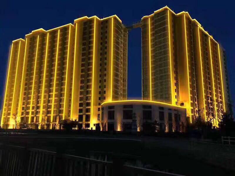 亮化工程外控led数码管线条灯安装完工价格