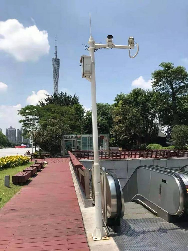 5米圆管监控杆热镀锌厂区监控设备立杆球枪组合