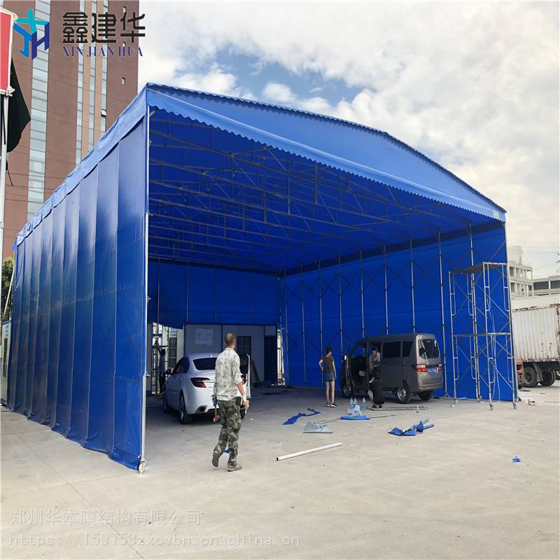广东湛江手动活动雨棚钢架帐篷楼顶遮阳棚