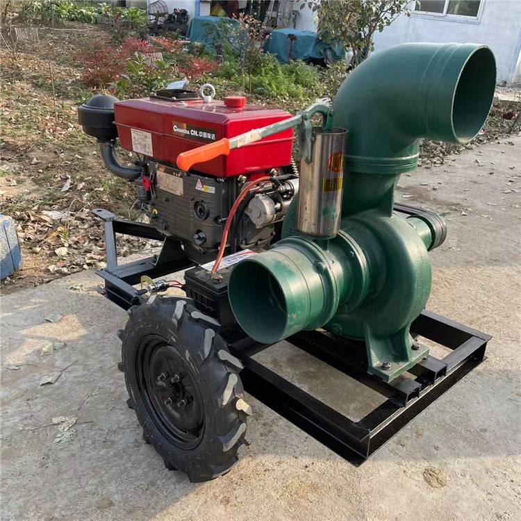 8寸柴油抽水泵拖车款柴油机抽水机12寸工地防汛抽水泵