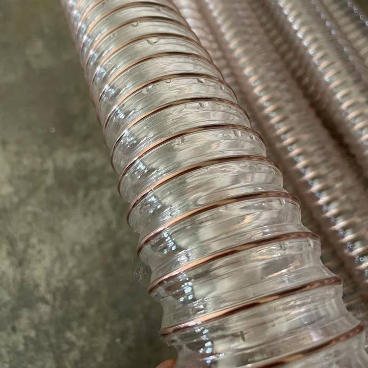 黑色pu钢丝软管印刷机复合机软连接通风热风送风管支持定制