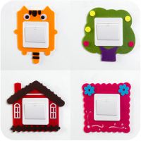 可愛(ài)卡通毛氈開(kāi)關(guān)貼 鏤空開(kāi)關(guān)貼 創(chuàng)意家居不傷墻免粘開(kāi)關(guān)套