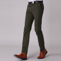 休閑褲男修身顯瘦新款 商務(wù)休閑小腳男褲 卡其色韓版長(zhǎng)褲子潮