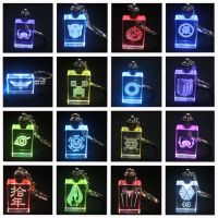 游戲人生七彩閃燈LED水晶鑰匙鏈掛扣動漫蜘蛛俠英雄聯(lián)盟妖尾銀魂