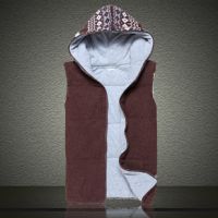 供應(yīng)批發(fā)代發(fā) 韓版小鹿風(fēng)格修身男連帽馬甲 針織夾棉毛背心 qpq13206