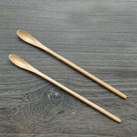天然木制餐具 创意木质长细荷木本色蜂蜜勺调羹勺冰木勺子批发