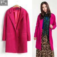 2014秋冬 尹恩惠同款 寬松中長(zhǎng)款加大毛呢大衣 女式秋冬外套5484