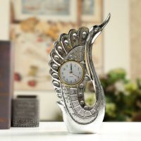 实体店进货淘宝批发25-55外贸高孔雀座钟 树脂工艺摆件家居装饰品