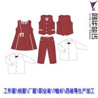 服装加工厂承接中小学生校服定做生产 提供来图来样加工