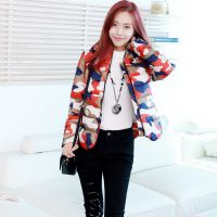 2014冬季新款短款棉衣迷彩棉服厚羽絨服連帽拉鏈女裝代理批發(fā)