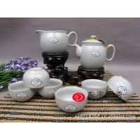 陶瓷茶具直销汝窑茶具套装 月白桶壶 商务礼品汝瓷茶具批发