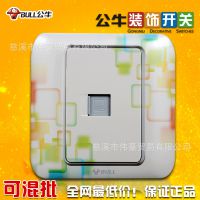 公牛墻壁開(kāi)關(guān)插座一位電腦插座面板86型魔方彩網(wǎng)絡(luò)電工插座面板