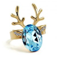 飾品廠家 奧地利元素水晶戒指 開口戒指 飾品-小鹿吉祥-1057