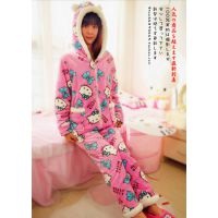 冬季hellokitty加厚法兰绒保暖睡衣套装女 可爱公主卡通家居服