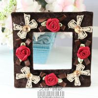 手工布藝 浪漫蕾絲 四朵話水鉆 開關(guān)貼 布藝開關(guān)套 開關(guān)罩 B-51