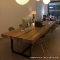 批发美式乡村loft工业风格家具 做旧铁艺实木餐桌办公咖啡桌