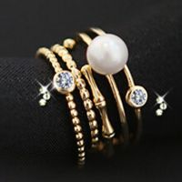 时尚韩国韩版玫瑰金五件套戒指 流行新款多件套手饰 女尾指环批发