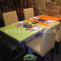 火锅店桌椅 煤气灶火锅桌椅 火锅桌椅厂家 防火板火锅餐桌