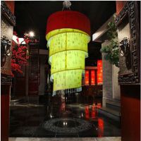 现代中式吊灯旋转楼梯羊皮酒店工程大厅灯餐厅客厅书房节饭厅吊灯