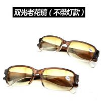 【雙光老花鏡】茶色漸變鍍膜納米磁療可看近可看遠(yuǎn)高清老花鏡