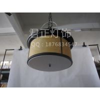 供应厂家定制欧式圆形皇家庄雅仿羊皮吊灯 酒店会所KTV工程灯订做