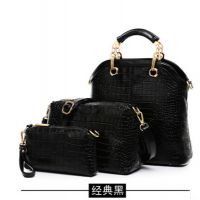 包包14新款潮流***牛ec皮单肩大包斜跨女手提包三件套子母女大包