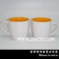 淄博厂家生产供应 色釉陶瓷马克杯 无光釉磨砂咖啡杯 可定制logo