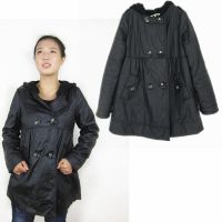 秋冬新款棉衣韓版中長(zhǎng)款加大碼女裝外套 雙排扣拆卸帽保暖厚棉服