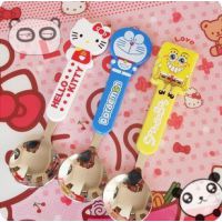 超可爱卡通不锈钢勺子 儿童不锈钢餐具 学生动漫便当勺隔热手柄