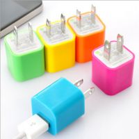 供应手机充电器 苹果彩色小绿点 双管全波 5V 1A USB充电头