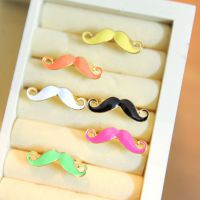 韩国新款胡子戒指 彩色胡子戒指指环 单指指环 5色 手饰品批发