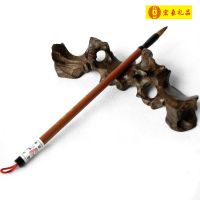 黑檀红木书法用品 黑梓木制毛笔架毛笔挂 文房四宝(大号木笔搁)