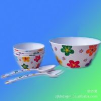 义乌鸿叶供应密胺碗勺叉套装餐具 melamine 仿瓷餐具 美耐皿餐具