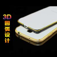 ***三星S4弧形金邊雙色 I9500超薄金屬邊框 圓弧海馬扣手機殼