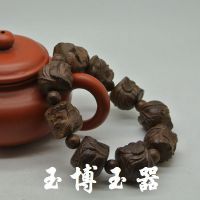 越南沉香木质工艺品 关公头佛珠手链批发 木雕手串 精雕手链批发
