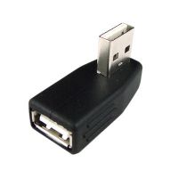 U2-031 左弯 USB 2.0 A 公 弯头 对 A母 90度 侧弯 延长 转接头