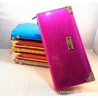 钱包批发地摊新产品韩版夏款简约风珠光料糖果色大版女钱包手拿包