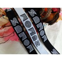 5cm宽彩色走马松紧带印刷Logo走马带印花加工