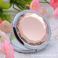 ***水晶面玻璃化妆镜 铁质折叠礼品镜 韩国美容镜批发 彩色镜子
