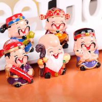 福禄寿喜财公仔树脂摆件 Q版好神五福财神 车载装饰工艺品