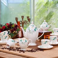 欧式15头骨瓷陶瓷咖啡杯碟英式下午茶茶具咖啡具套装百合款咖啡具