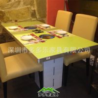 深圳防火板小火锅桌 无烟电磁炉自主火锅桌 餐厅家具批发
