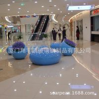 供应商场休息椅凳 户外花园椅 玻璃钢长凳椅 会所休闲桌椅 公共场所椅