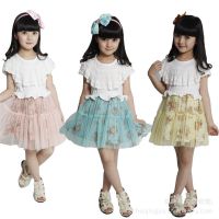 夏季装新款韩版童装女童连衣裙儿童裙子蕾丝花边裙六一新款童裙