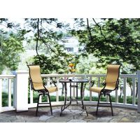 广州阳光YG-T338***铸铝 特斯林网布欧式吧台吧椅室外阳台花园庭院泳池边桌椅