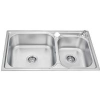 中宇水槽 304加厚不锈钢一体成型厨房水槽 双槽洗菜盆 JY67036