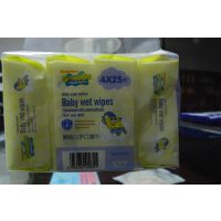 婴儿湿巾生产厂家 25片4连包婴儿手口湿巾定做贴牌